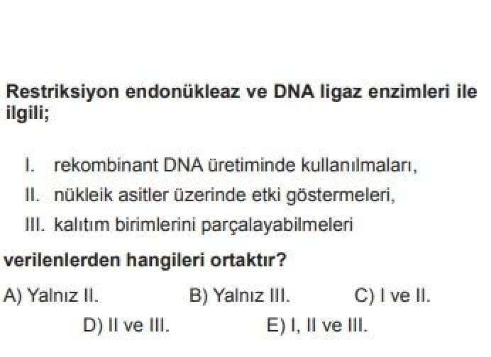 10. Sınıf Biyoloji Test 18 Modern Genetik Uygulamaları -2 - Soru 9