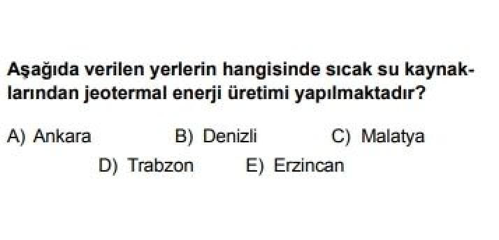 10. Sınıf Coğrafya Test 18 Türkiye’nin Su Varlığı - Soru 12