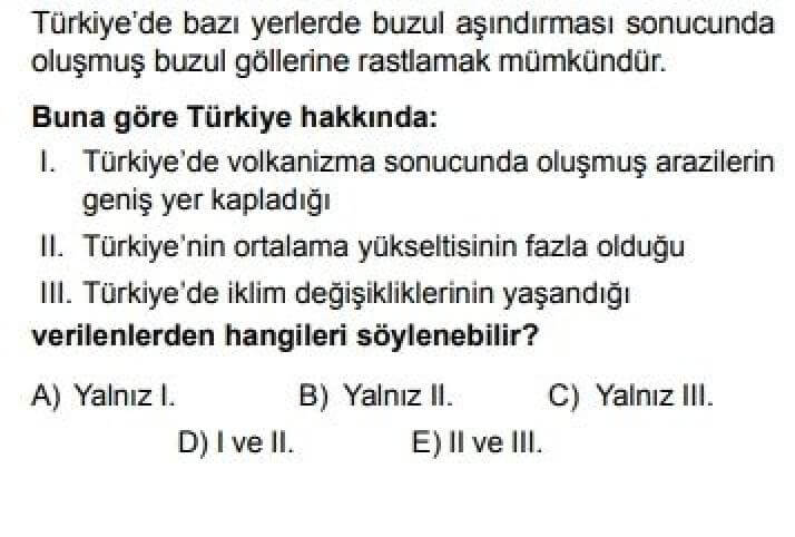 10. Sınıf Coğrafya Test 18 Türkiye’nin Su Varlığı - Soru 7