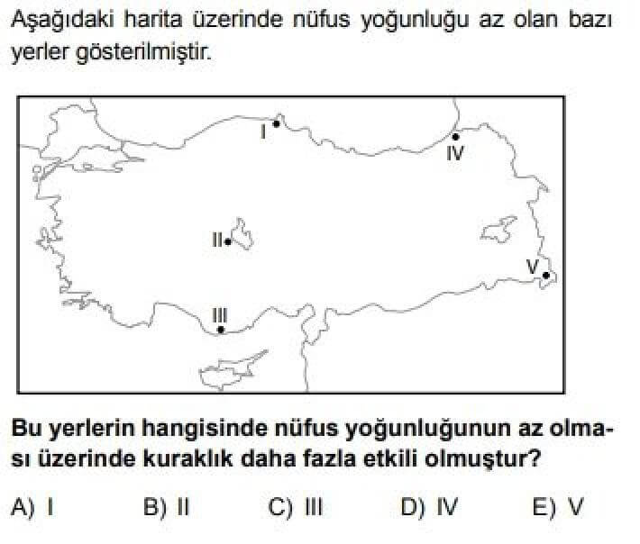 10. Sınıf Coğrafya Test 19 Türkiye’de Nüfus ve Yerleşme - Soru 4