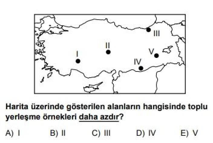 10. Sınıf Coğrafya Test 20 Türkiye’de Yerleşmelerin Özellikleri - Soru 8