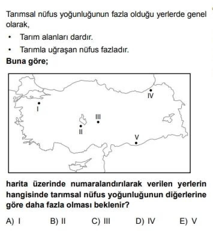 10. Sınıf Coğrafya Test 21 Türkiye’nin Nüfus Özellikleri - Soru 8