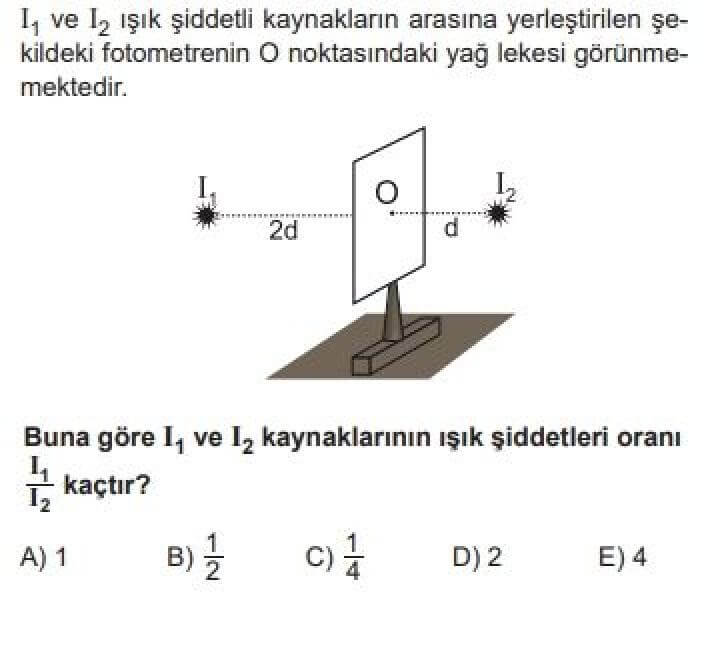 10. Sınıf Fizik Test 15 Aydınlanma - Soru 4