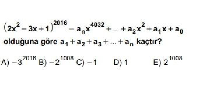10. Sınıf Matematik Test 18 Polinomlar -1 - Soru 6