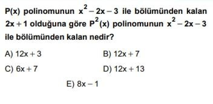 10. Sınıf Matematik Test 19 Polinomlar -2 - Soru 10