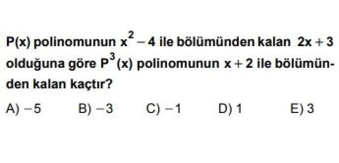 10. Sınıf Matematik Test 19 Polinomlar -2 - Soru 2