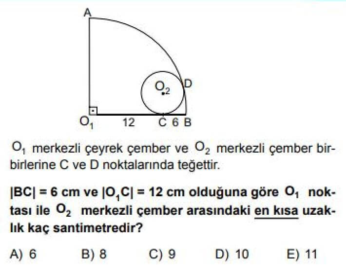 10. Sınıf Matematik Test 23 Çember ve Daire -2 - Soru 4