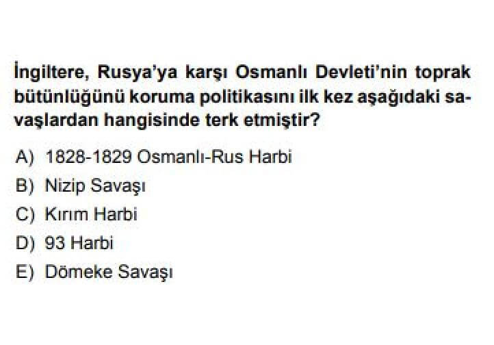 10. Sınıf Tarih Test 22 Osmanlı Devleti’nde Anayasal Düzene Geçiş ve Siyasi Düzenlemeler - Soru 6