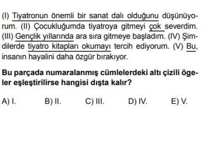 10. Sınıf Türk Dili ve Edebiyatı Test 17 Cümlenin Ögeleri -2 - Soru 12