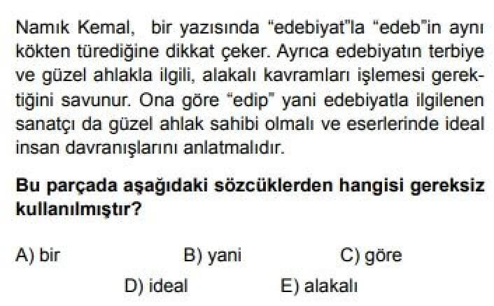 10. Sınıf Türk Dili ve Edebiyatı Test 22 Anlatım Bozukluğu – 1 - Soru 3