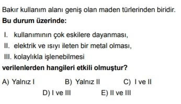 11. Sınıf Coğrafya Test 13 Türkiye’de Madenler - Soru 12