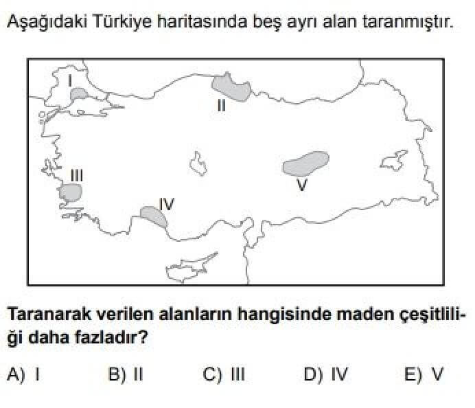 11. Sınıf Coğrafya Test 13 Türkiye’de Madenler - Soru 2