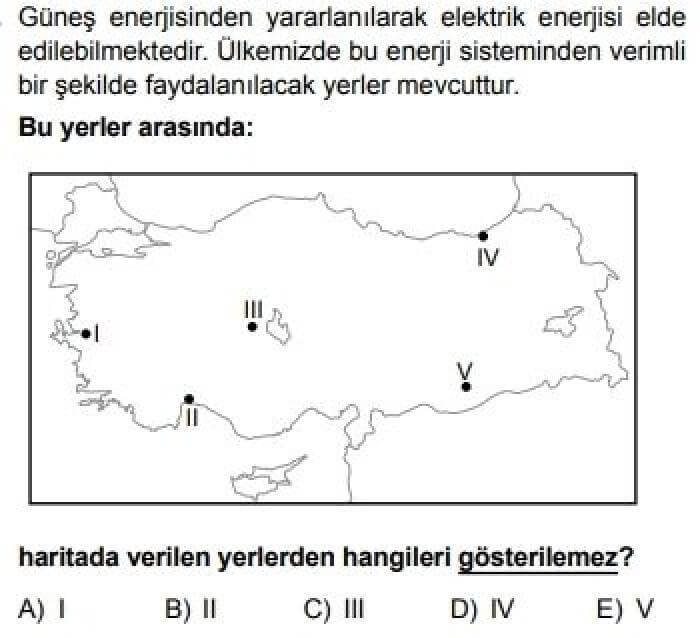 11.Sınıf Coğrafya Test 14 Türkiye’nin Enerji Kaynakları - Soru 10