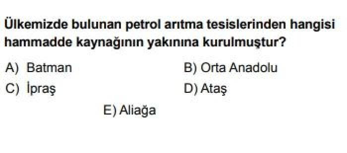 11.Sınıf Coğrafya Test 14 Türkiye’nin Enerji Kaynakları - Soru 12