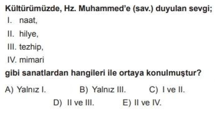 11. Sınıf Din Kültürü ve Ahlak Bilgisi Test 13 Hz. Muhammed’in Örnekliği – 7 - Soru 2