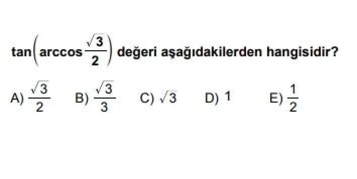 11. Sınıf Matematik İleri Düzey Test 14 Trigonometri -4 - Soru 2