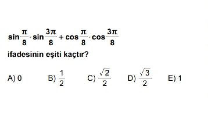 11. Sınıf Matematik İleri Düzey Test 15 Trigonometri -5 - Soru 2