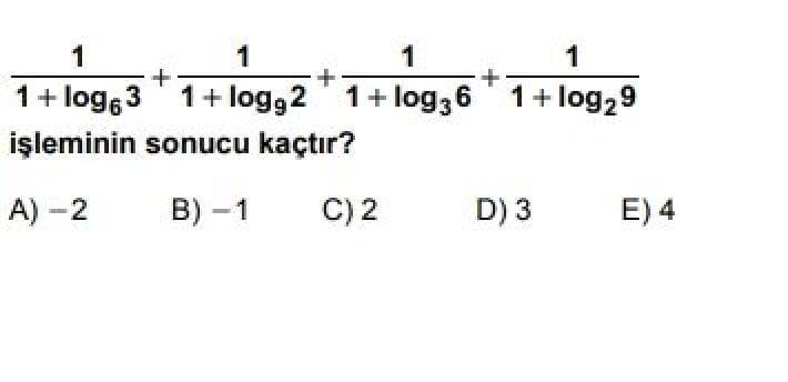 11. Sınıf Matematik İleri Düzey Test 19 Üstel ve Logaritmik Fonksiyonlar – 3 - Soru 12