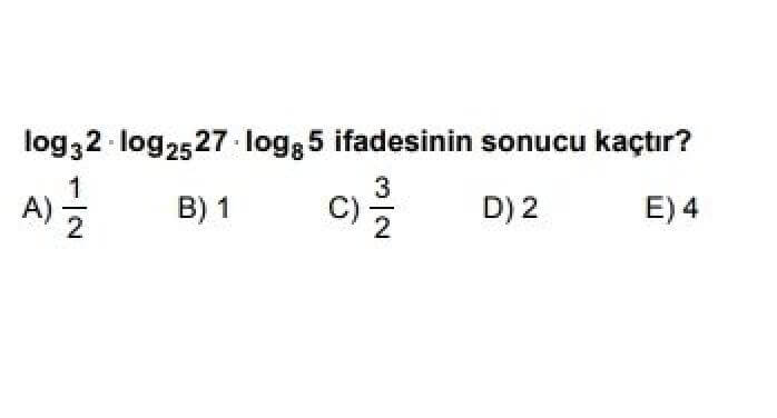 11. Sınıf Matematik İleri Düzey Test 19 Üstel ve Logaritmik Fonksiyonlar – 3 - Soru 3