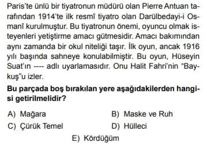 11. Sınıf Türk Dili ve Edebiyatı Test 23 Anlatmaya Bağlı Edebî Metinler - Soru 3