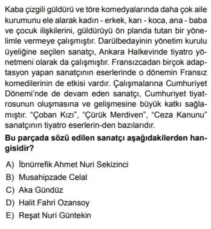 11. Sınıf Türk Dili ve Edebiyatı Test 23 Anlatmaya Bağlı Edebî Metinler - Soru 8