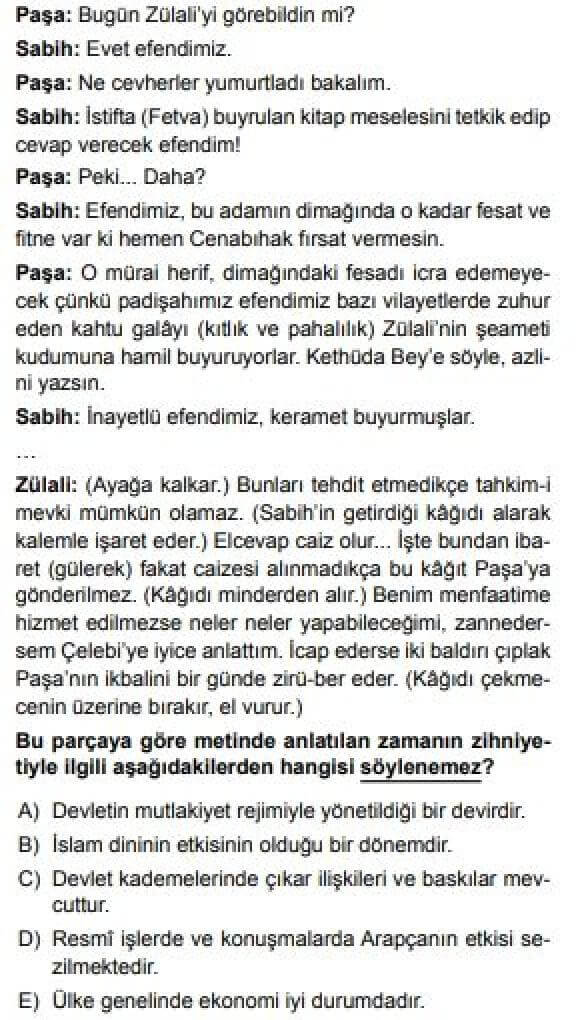 11. Sınıf Türk Dili ve Edebiyatı Test 23 Anlatmaya Bağlı Edebî Metinler - Soru 9