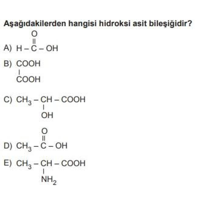 12. Sınıf Kimya Test 16 Organik Bileşikler -7 - Soru 11