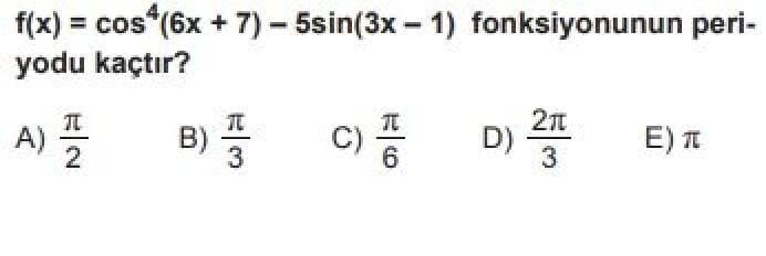 12. Sınıf Matematik (Temel Düzey) Test 11 Trigonometri ve Uygulamaları – 3 - Soru 7