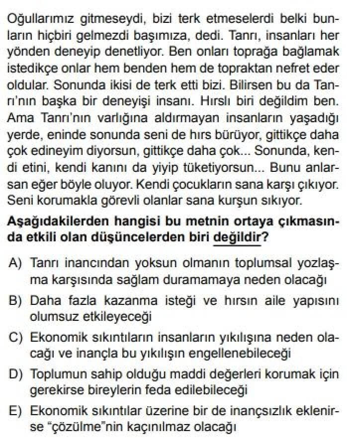 12. Sınıf Türk Edebiyatı Test 22 Modernizmi Esas Alan Eserler - Soru 2