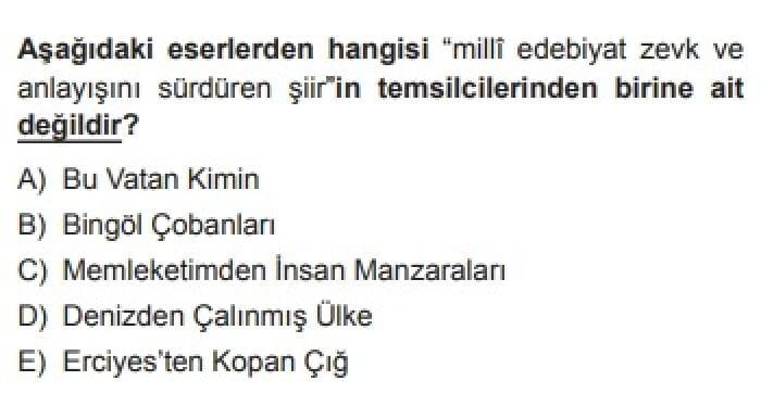 12.Sınıf Türk Edebiyatı Test 7  - Soru 11