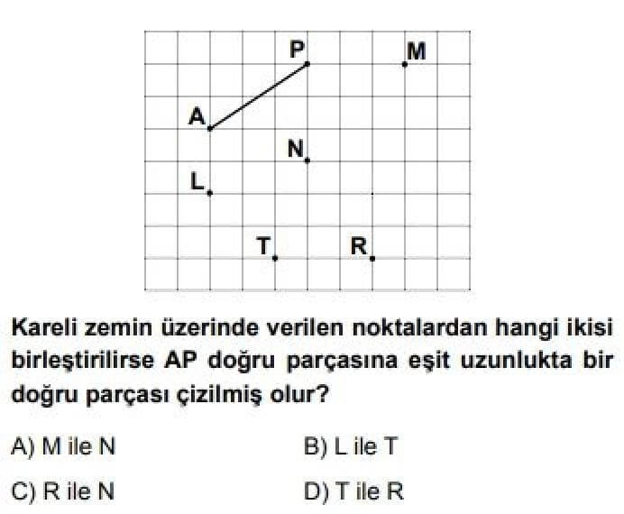 5. Sınıf Matematik Test 8 Temel Geometrik Kavramlar ve Çizimler - Soru 6