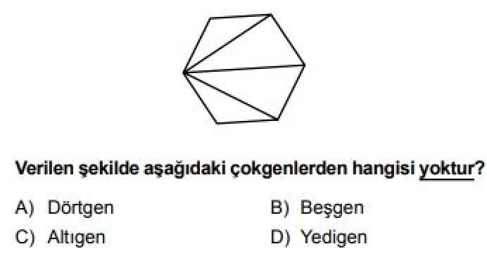 5. Sınıf Matematik Test 9 Üçgenler ve Dörtgenler – 1 - Soru 5