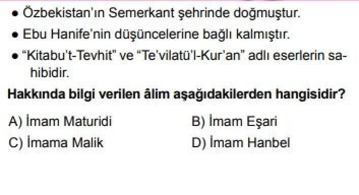 6. Sınıf Din Kültürü ve Ahlak Bilgisi Test 15 İslamiyet ve Türkler -1 - Soru 10