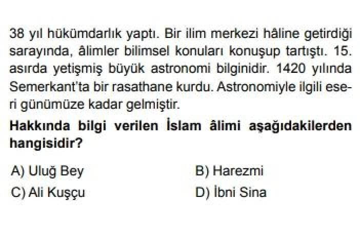6. Sınıf Din Kültürü ve Ahlak Bilgisi Test 16 İslamiyet ve Türkler -2 - Soru 2