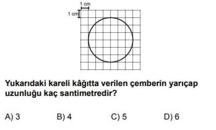 6. Sınıf Matematik Test 16 Çember - Soru 1