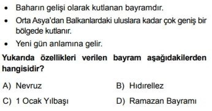 6. Sınıf Sosyal Bilgiler Test 7 İpek Yolu’nda Türkler – 3 - Soru 12