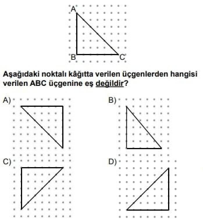 7. Sınıf Matematik Test 15 Dönüşüm Geometrisi - Soru 2