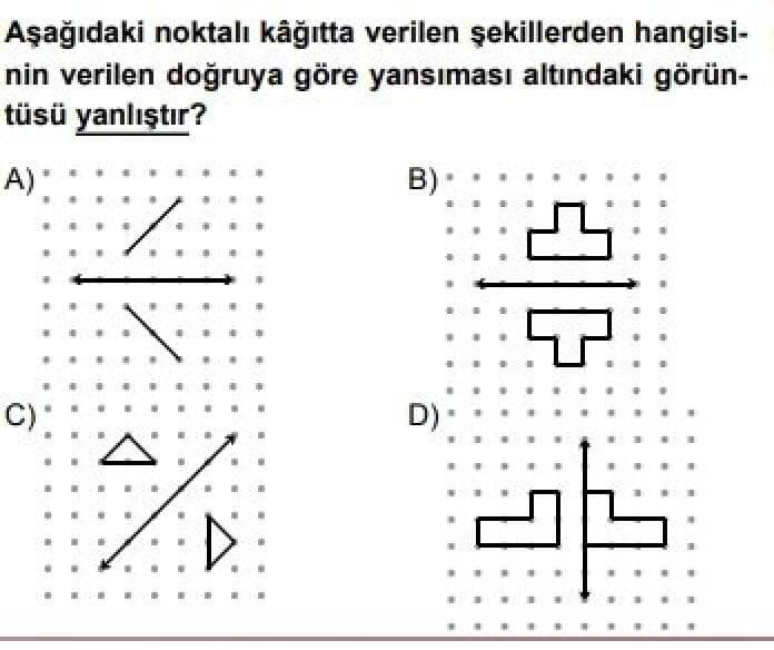 7. Sınıf Matematik Test 15 Dönüşüm Geometrisi - Soru 3