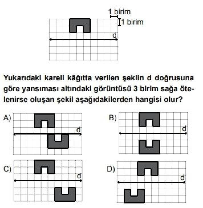 7. Sınıf Matematik Test 15 Dönüşüm Geometrisi - Soru 6