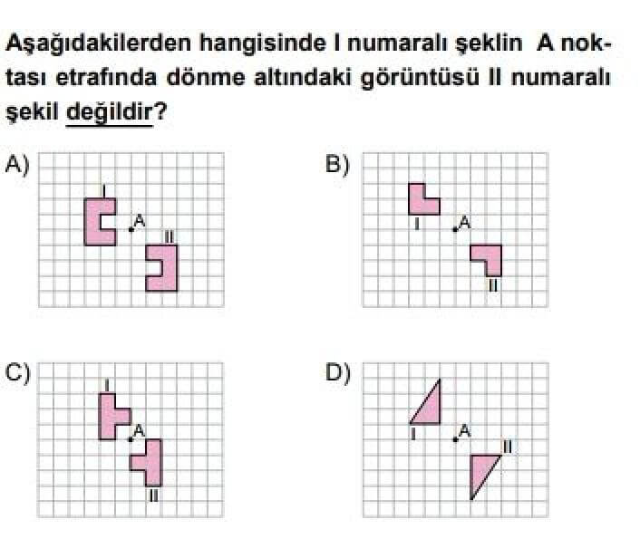 8. Sınıf Matematik Test 20 Dönüşüm Geometrisi – 1 - Soru 10