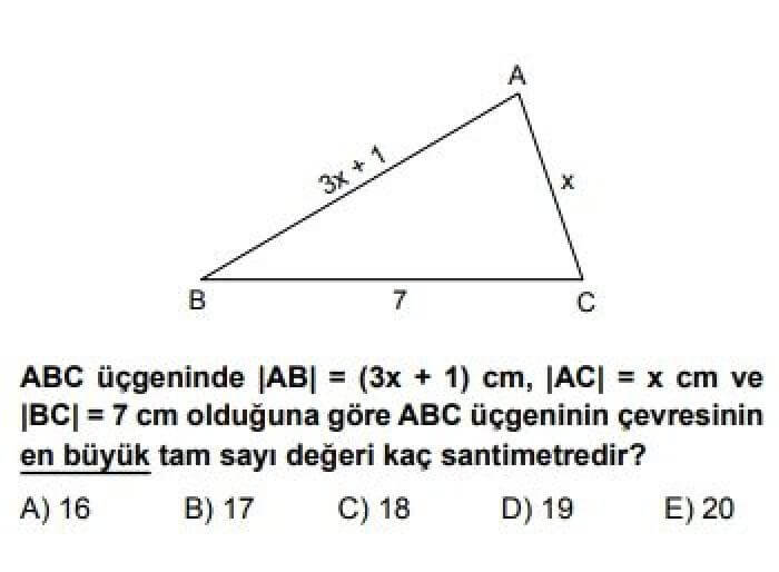 9. Sınıf Matematik Test 15 Üçgenlerde Temel Kavramlar - Soru 9
