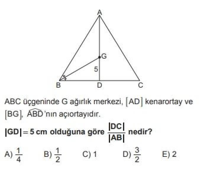 9. Sınıf Matematik Test 16 Üçgenin Yardımcı Elemanları -1 - Soru 11