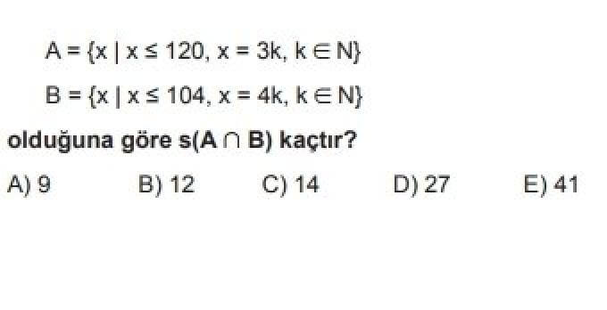 9.Sınıf Matematik Test 3  - Soru 6