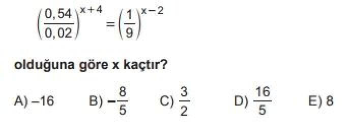 9.Sınıf Matematik Test 7 Üslü Sayılar - Soru 4