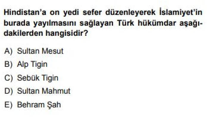 9. Sınıf Tarih Test 22 Türklerin İslamiyeti Kabulü ve Anadolu’ya Yerleşme -1 - Soru 5