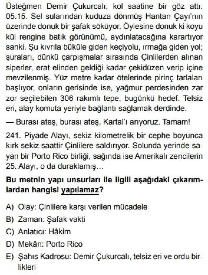 9. Sınıf Türk Dili ve Edebiyatı Test 24 Roman / Yapı Unsurları – Gelenek ve Gerçeklik - Soru 9
