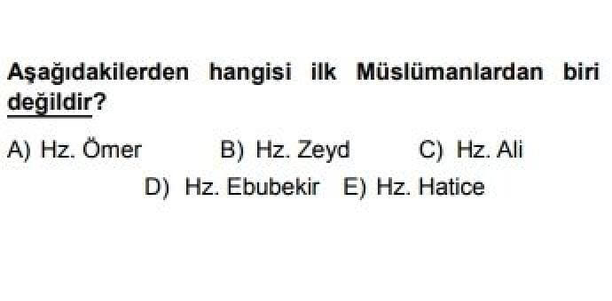YKS Din Kültürü ve Ahlak Bilgisi B Test 5 Hz. Muhammed’in Hayatı -1 - Soru 11