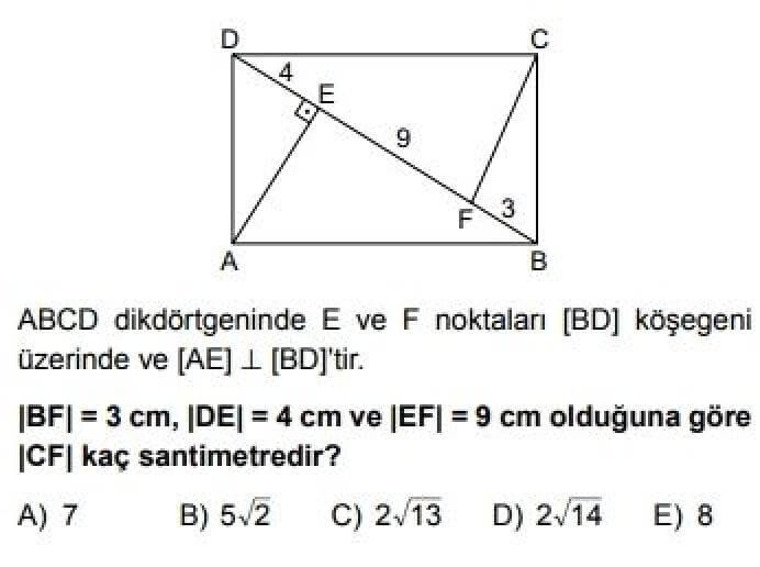 YKS Matematik B Test 20 Özel Dörtgenler – 2 - Soru 3
