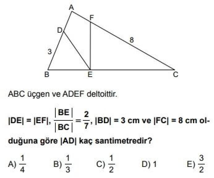 YKS Matematik B Test 20 Özel Dörtgenler – 2 - Soru 4